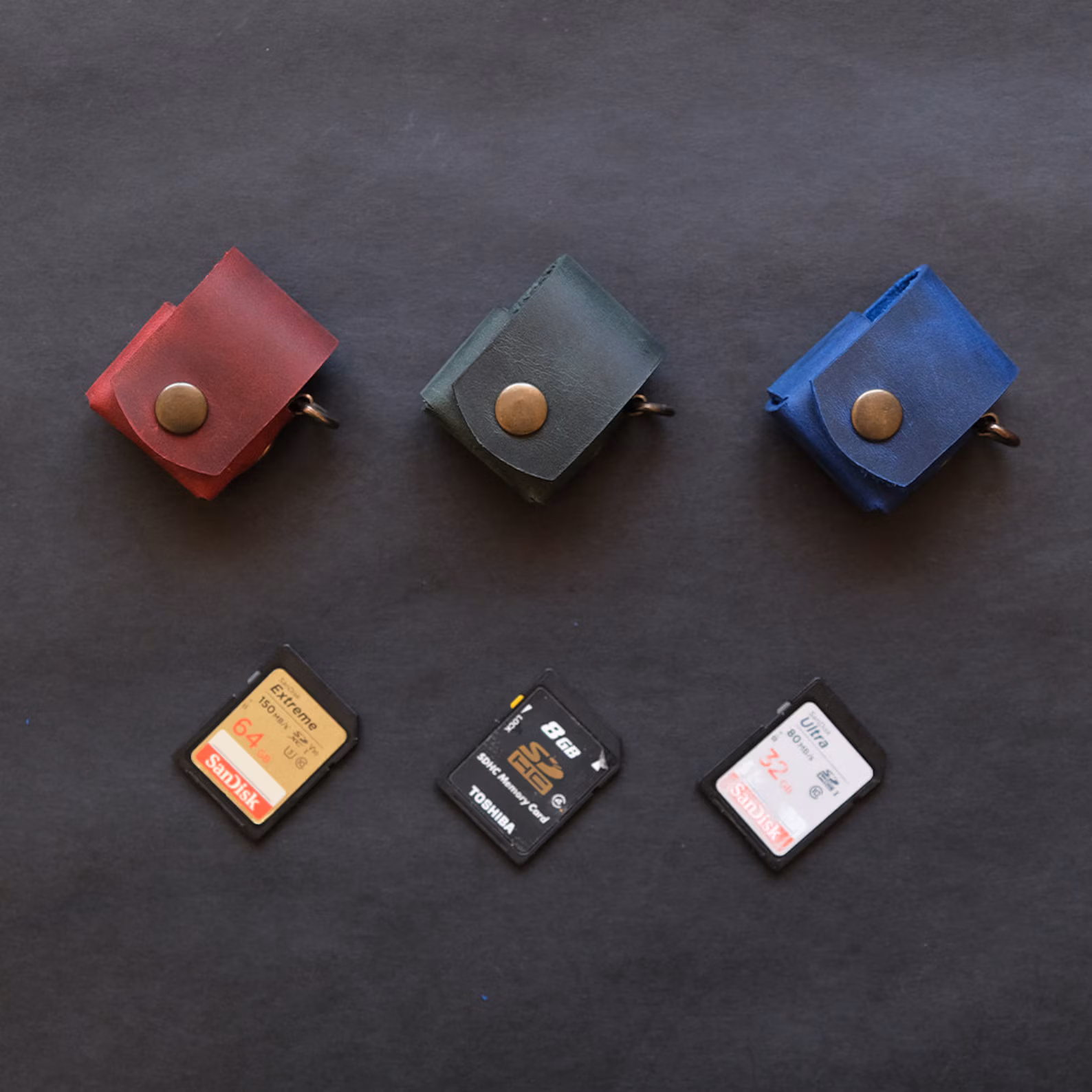 Porte-Clés Porte-Carte SD en Cuir thumbnail 4