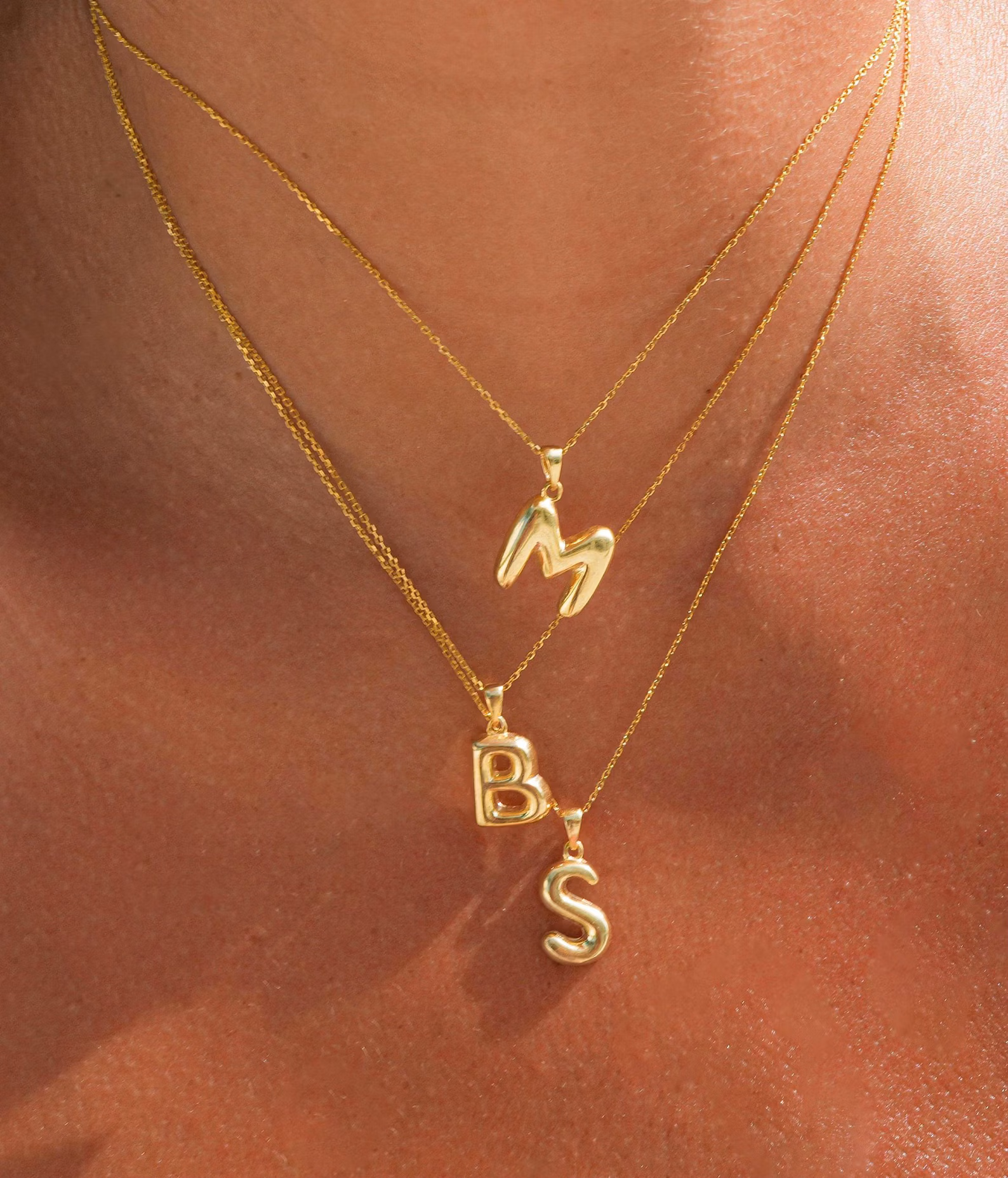 Collier initiale bubble 3D