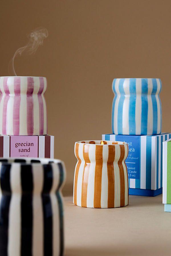 Bougie Cabana noire rayée