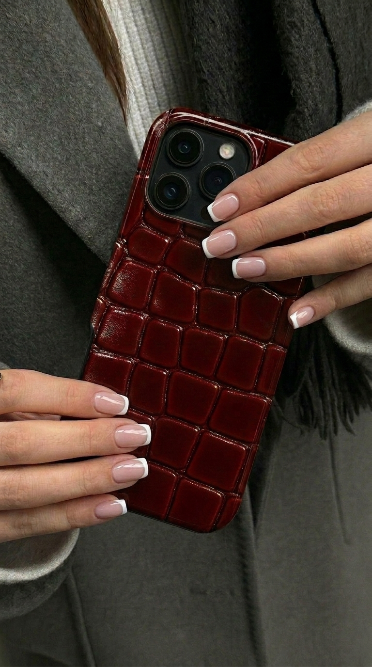 Selfie miroir avec coque léopard